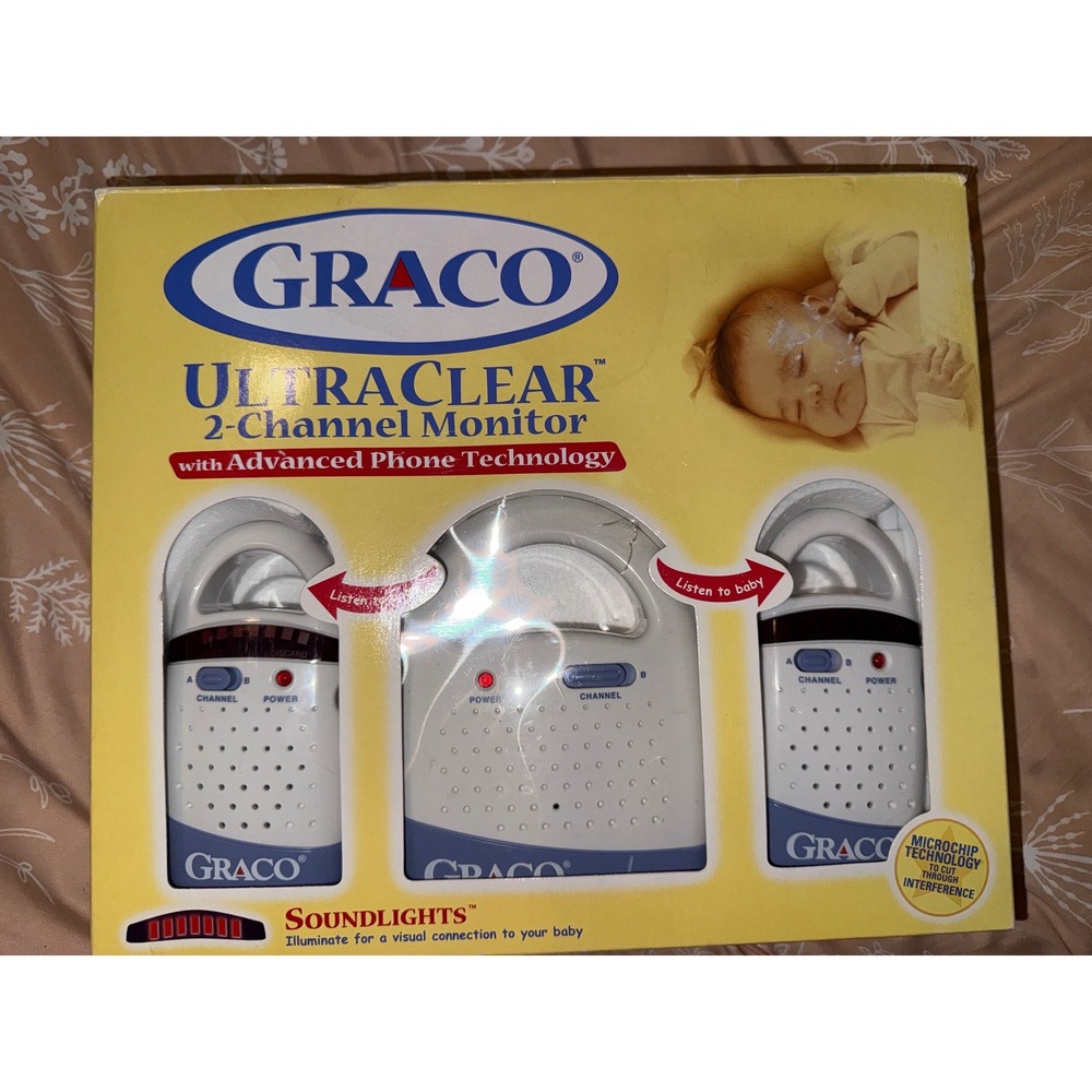 Graco UltraClear 2 Channel Baby Monitor 2 Receivers SoundLights 450ft Range